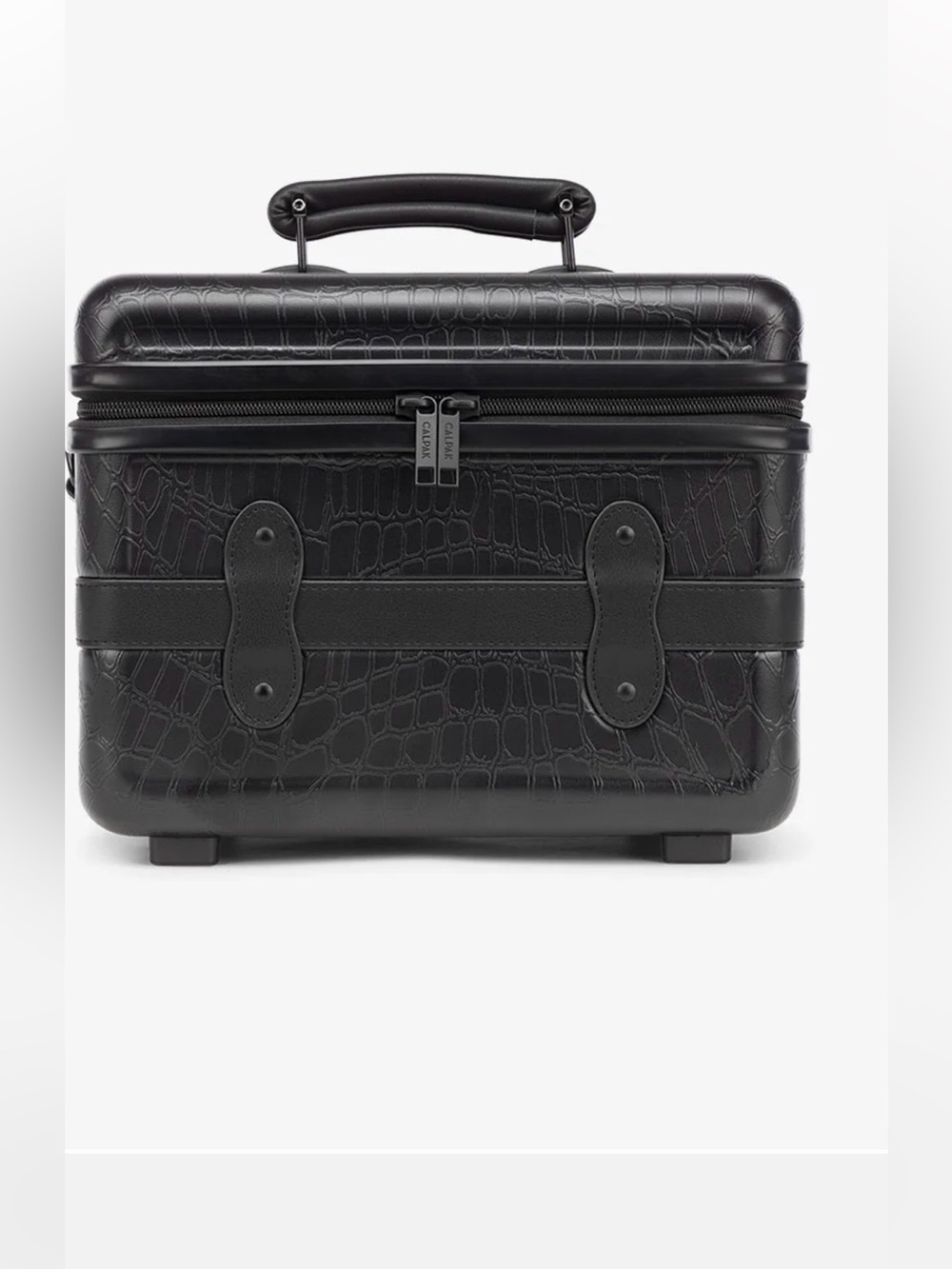 CALPAK TRNK Black Croc-Embossed Structured Vanity Case